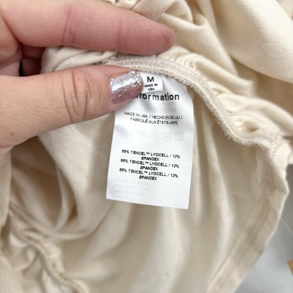 NEW Reformation Leonora Long Sleeve Ruched Knit Top in Cream Women’s Size Medium - Picture 5 of 7